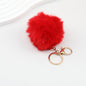Pom Pom Keychain Fluffy Imitation Rex Rabbit Fur Ball 8cm With Lobster Clasp
