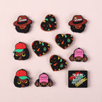 Silicone Focal Beads Black History Queen Wearing Period Hat 20pcs 4