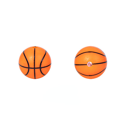 15mm Silicone Beads Sports Ball Printed Soccer Football Volleyball 10pcs 7
