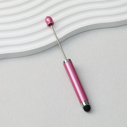 Beadable Stylus Pen Plastic Multi Color 3 in 1 Function - Light rose