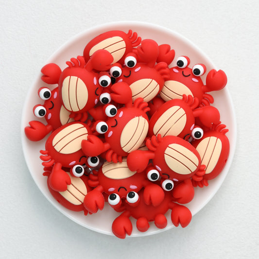 Silicone 3D Focal Beads Crab Big Eyes Smiling Face Claws