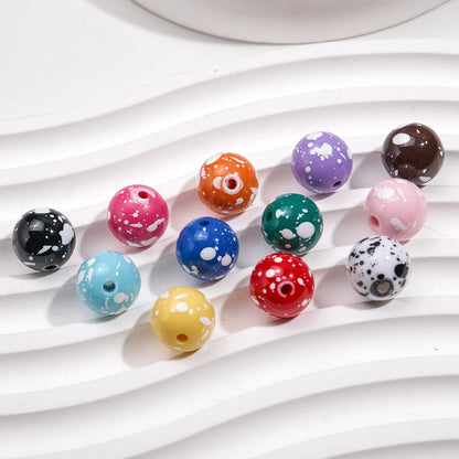 Colorful Speckled Acrylic Beads 12mm Round Mixed Colors 200pcs 3