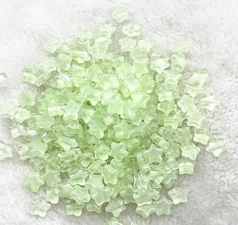 Pentagonal Star Glass Beads 8mm Transparent Pastel Colors 30pcs 13
