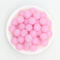 15mm Glitter Silicone Round Beads with 2.5mm Hole 50pcs - Glitter Pink