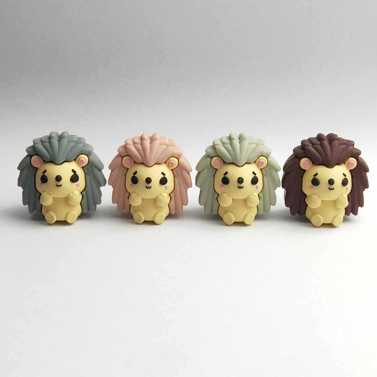 Silicone 3D Focal Beads Hedgehog Front Facing 20pcs