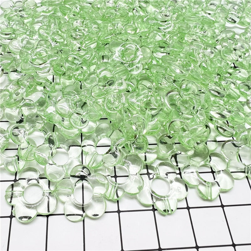 Transparent Hollow Flower Acrylic Beads 19mm Colorful 40pcs 10