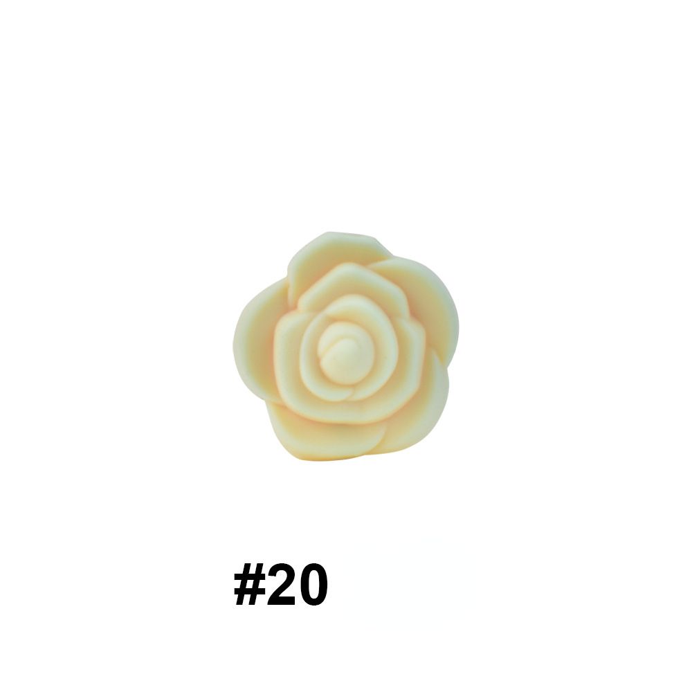 Double-Sided Flower Silicone Beads Multi Color Solid 50pcs 17