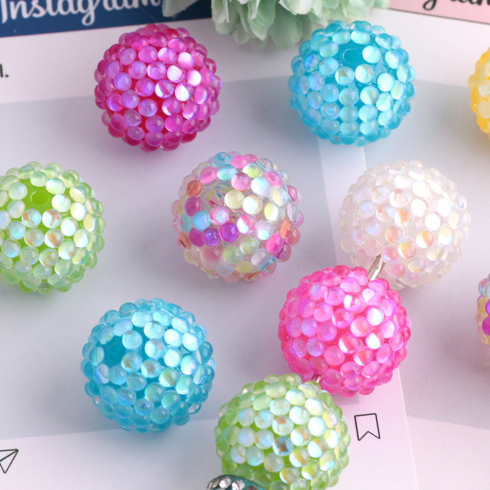 Aurora Gradient 20mm Bubblegum Resin Rhinestone Beads 20pcs 3