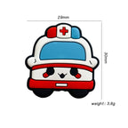 Silicone Focal Beads Police and Ambulance Cartoon Vehicle Designs 20pcs 7