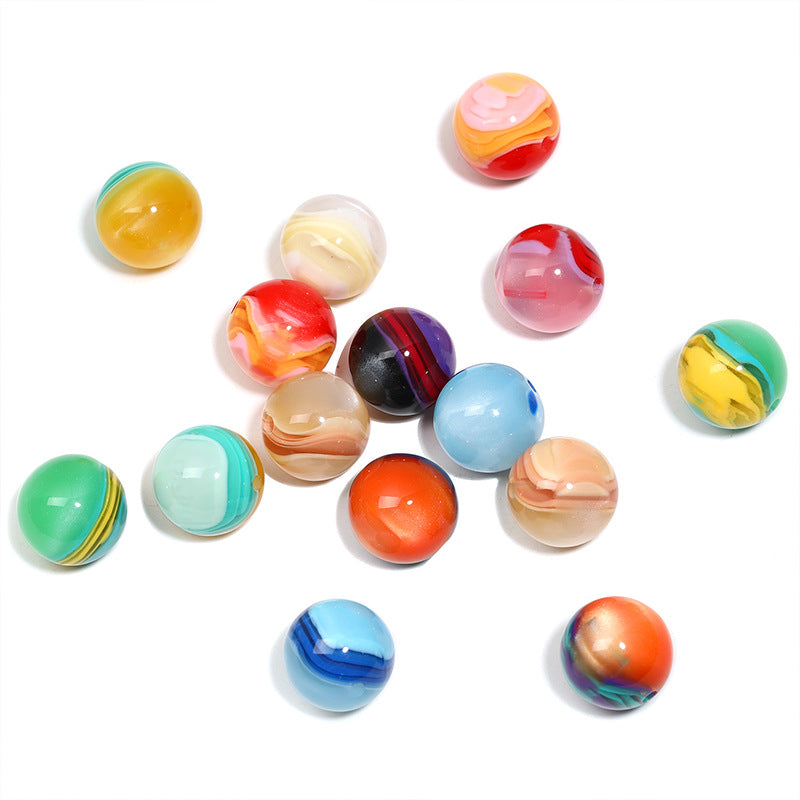 Colorful Layered Stripe Round Acrylic Beads 16mm 50pcs 5