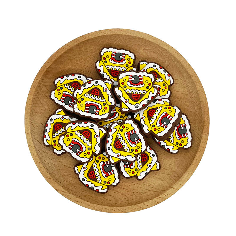 Silicone Focal Beads Christmas Gingerbread House Detailed Candy Design 20pcs 2