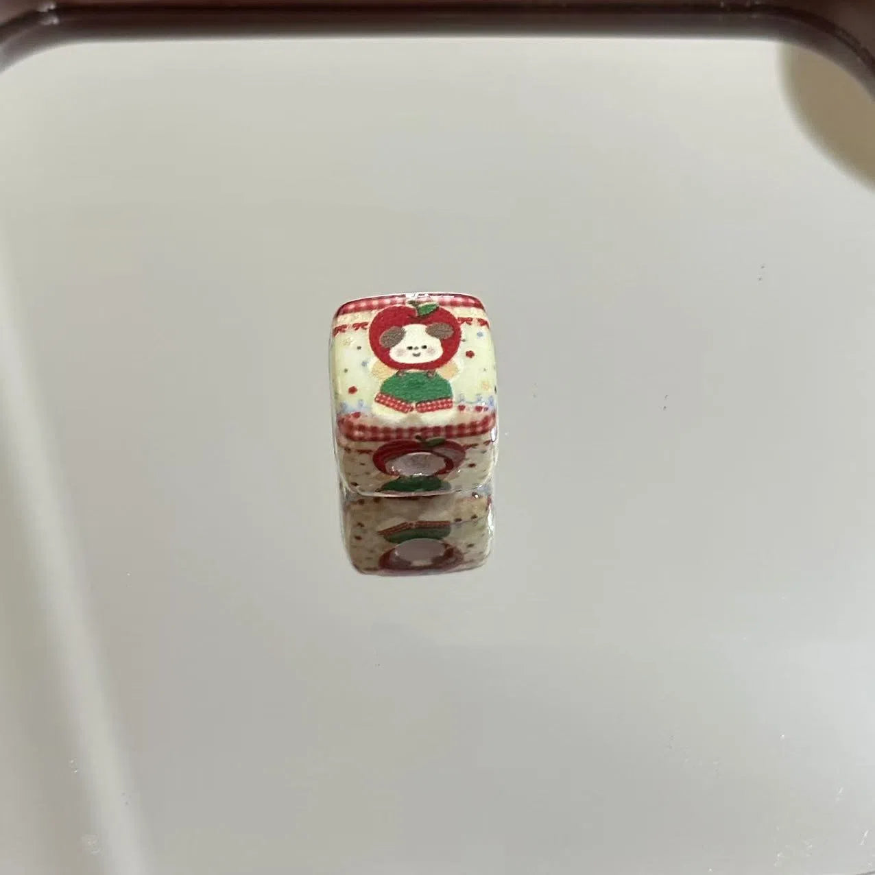 Cartoon Puppy and Bear Pattern Acrylic Square Beads 14mm 10pcs 8