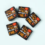 Silicone Focal Beads Anxiety Mouse I'm Fine Text Design 1 Piece 7