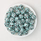15mm Leopard Pattern Silicone Round Beads 50pcs 15