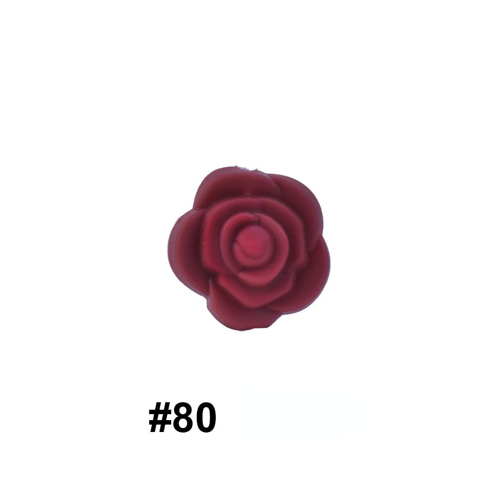 Double-Sided Flower Silicone Beads Multi Color Solid 50pcs 31