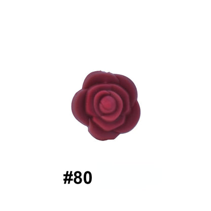Double-Sided Flower Silicone Beads Multi Color Solid 50pcs 31