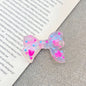 Hand Painted Bow Acrylic Beads 25-33mm Colorful Polka Dot 10pcs 5