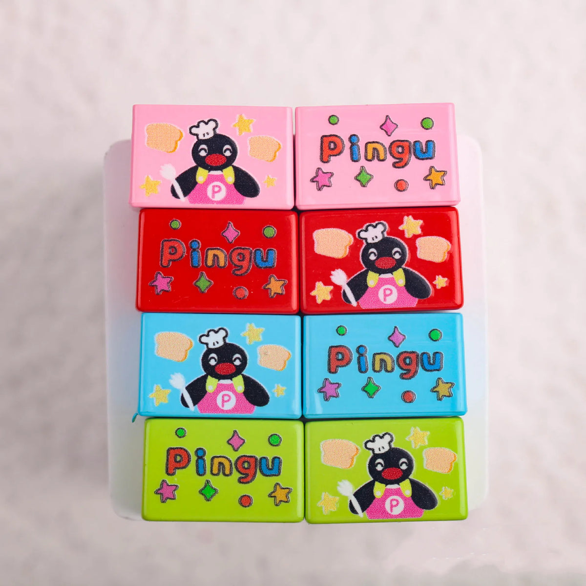 Cartoon Cook Pingu Acrylic Square Beads 20mm Printed 10pcs 2