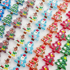 Hand Painted Christmas Tree Glass Beads 26mm Cartoon Pattern 1pc