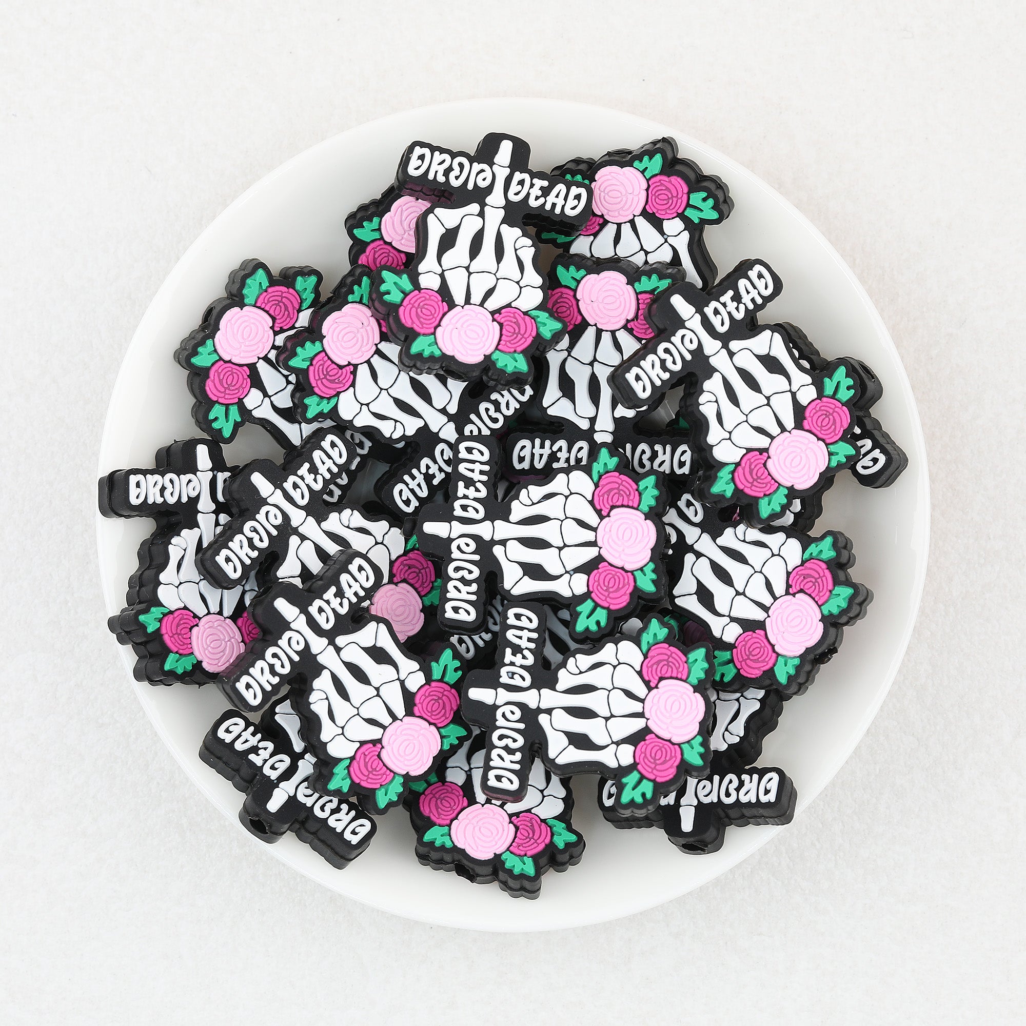 Halloween Skeleton Finger Silicone Focal Beads 20pcs 2