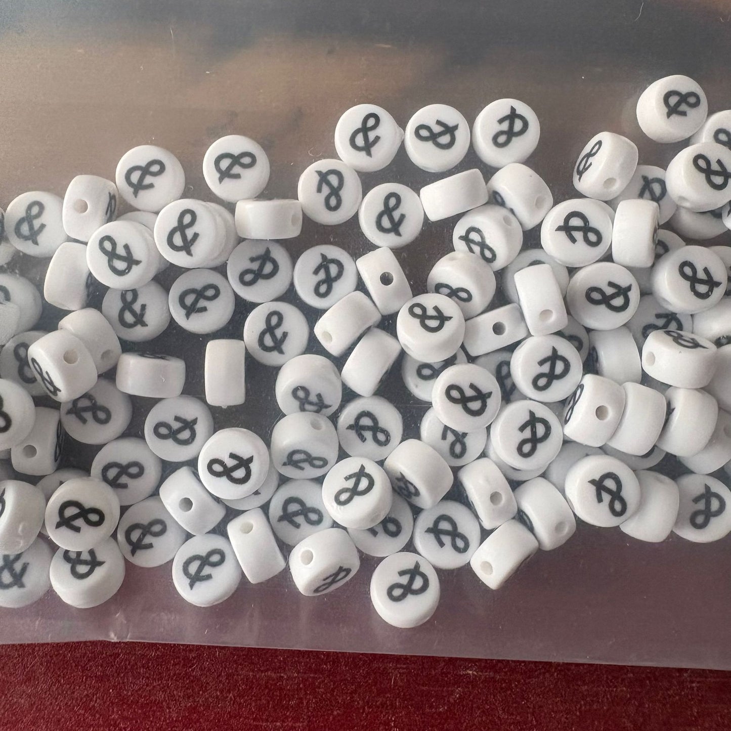 Special Character Flat Acrylic Beads 7mm 10pcs per Pack 12