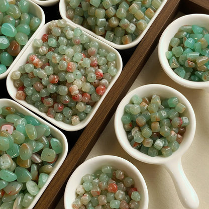Vintage Irregular Gradient Green Acrylic Beads Organic Retro Style 2