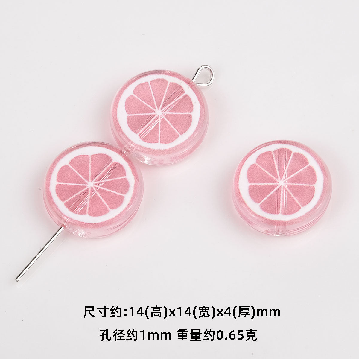 Colorful 14mm Round Acrylic Lemon Slice Beads 50pcs 7