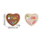 Silicone Focal Beads Heart Shaped Double Sided Bookshelf 20pcs 9