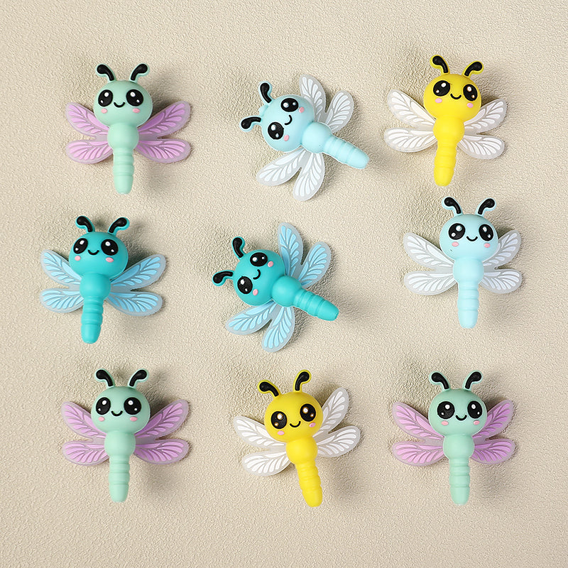 3D Cute Dragonfly Silicone Focal Beads 20Pcs  5