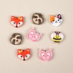Silicone Focal Beads Valentine Day Heart Shaped Bee Owl Fox Sloth Kitten 20pcs 8