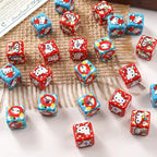Hello Kitty Acrylic Square Beads 14mm Printed Glossy 10pcs