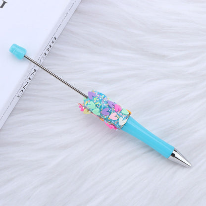Beadable Pen with Heart Confetti and Rhinestone 9