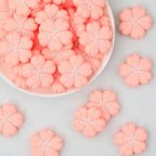 Pink Sakura Flower Silicone Focal Beads 20pcs