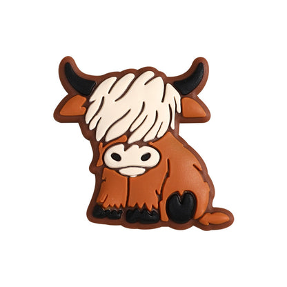 Silicone Focal Beads Highland Cow Heart Hooves Shaggy Fringe 20pcs 9