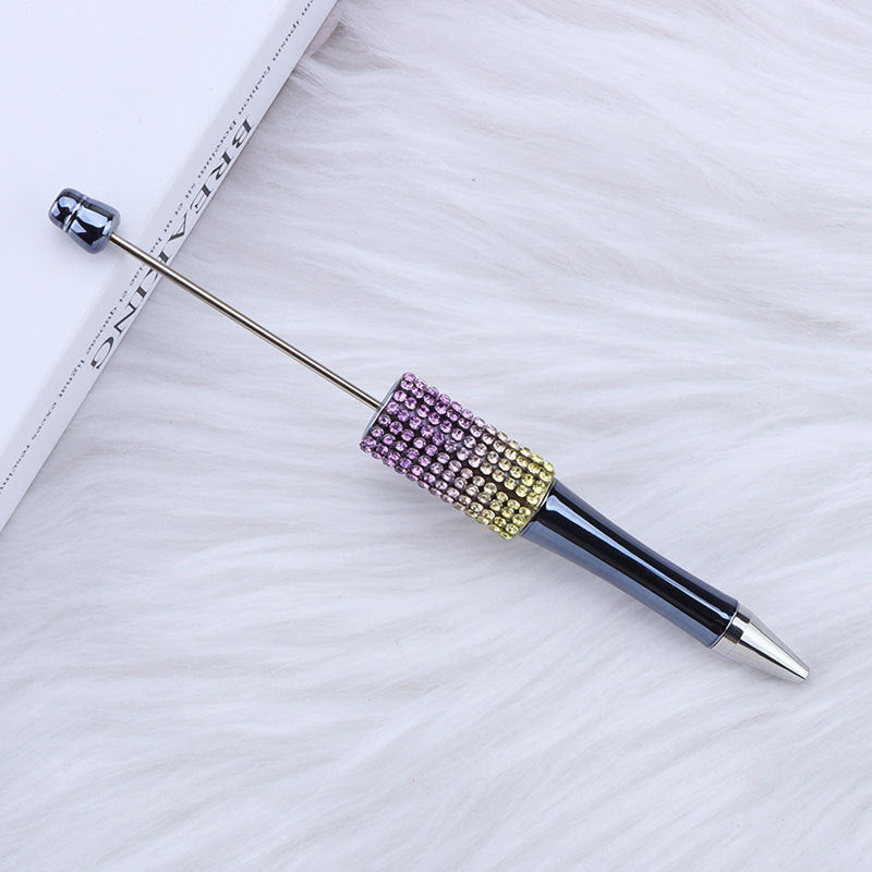 Beadable Pen with Rhinestone Grip and Decorative Cap Multiple Colors 5