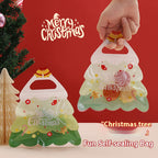 Christmas Tree Shaped Resealable Zip Lock Plastic Bags 18.5x21cm 10pcs