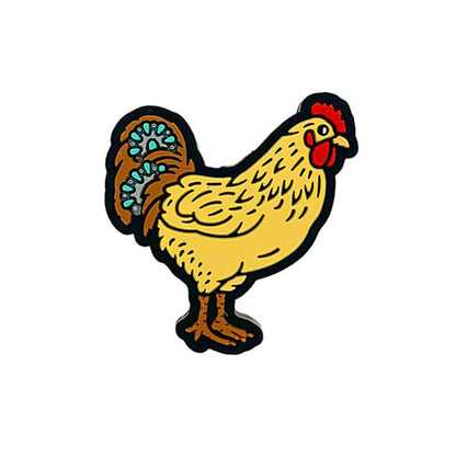 Silicone Focal Beads Chicken Turquoise Tail Detail 20pcs 3