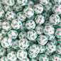 15mm Silicone Beads Blue Green Bird Print Animal Theme 50pcs