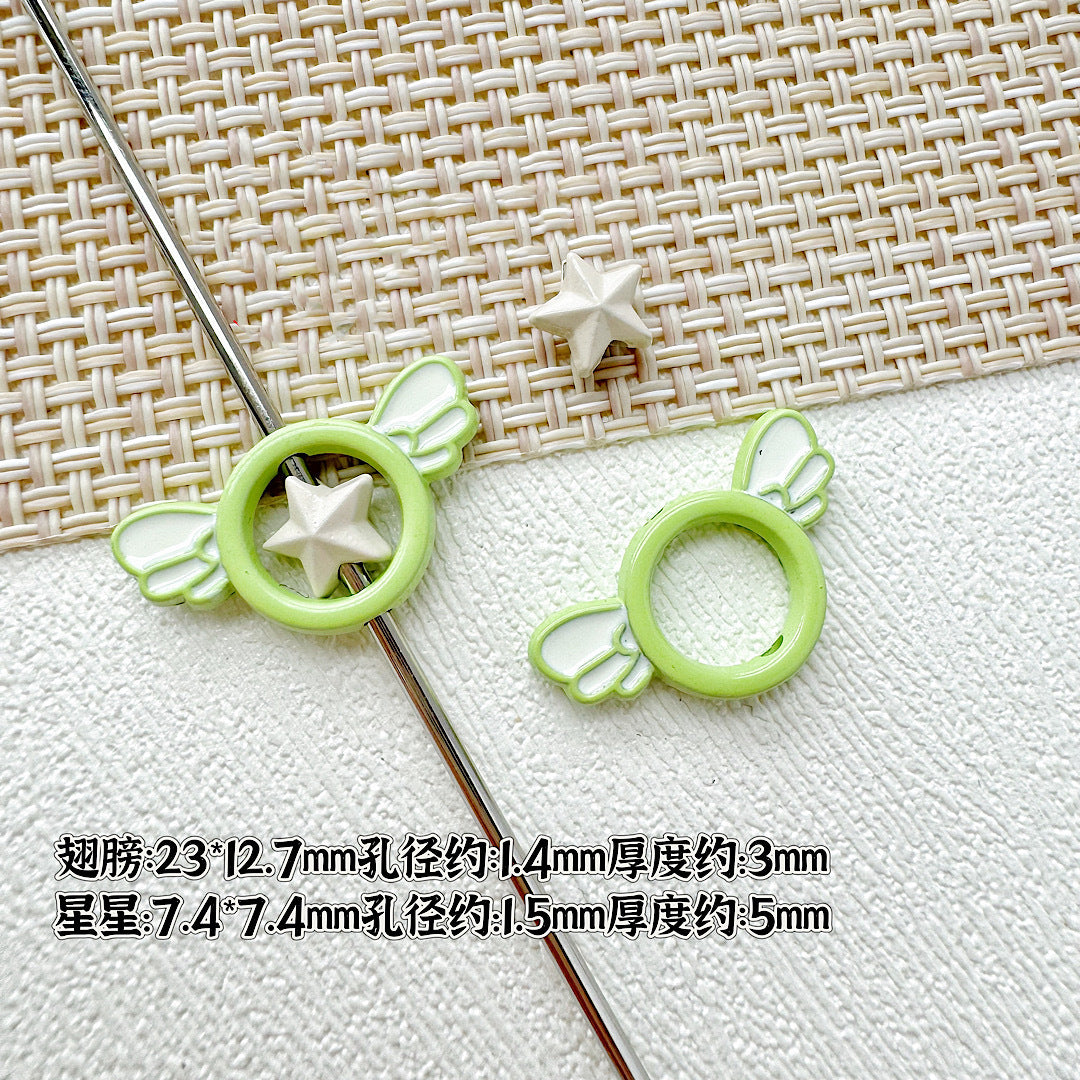 Wand Metal Beads Painted Anime Style Alloy 10pcs 10
