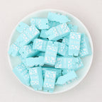 3D Blue Milk Carton Silicone Focal Beads 20pcs