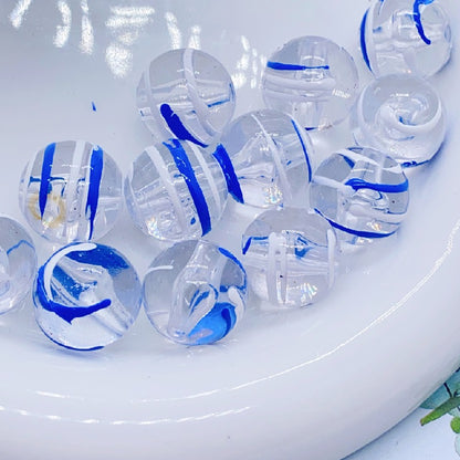 Hand Painted Wind Chimes Acrylic Beads 16mm Transparent Colorful 10pcs 12
