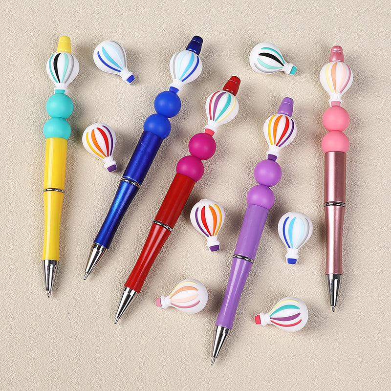 Silicone 3D Focal Beads Hot Air Balloon Rounded Balloon Shape 20pcs 6