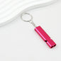 Survival Whistle Keychain Flat Aluminum Alloy Double Tube Self Defense
