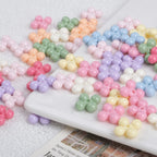 Acrylic Round Four Leaf Petal Spacer Beads 10mm Colored Baking Painted 100pcs