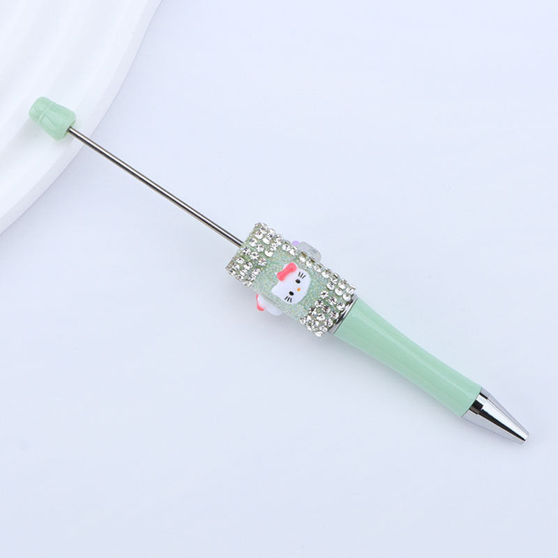 Beadable Pen with Kitty and Rhinestone  38