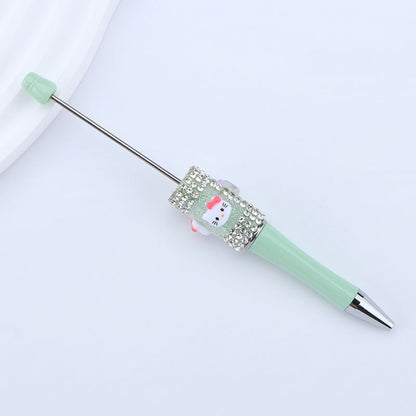 Beadable Pen with Kitty and Rhinestone  38