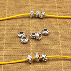 Alloy Plum Blossom Spacer Beads 6mm Silver Tone 100pcs 4
