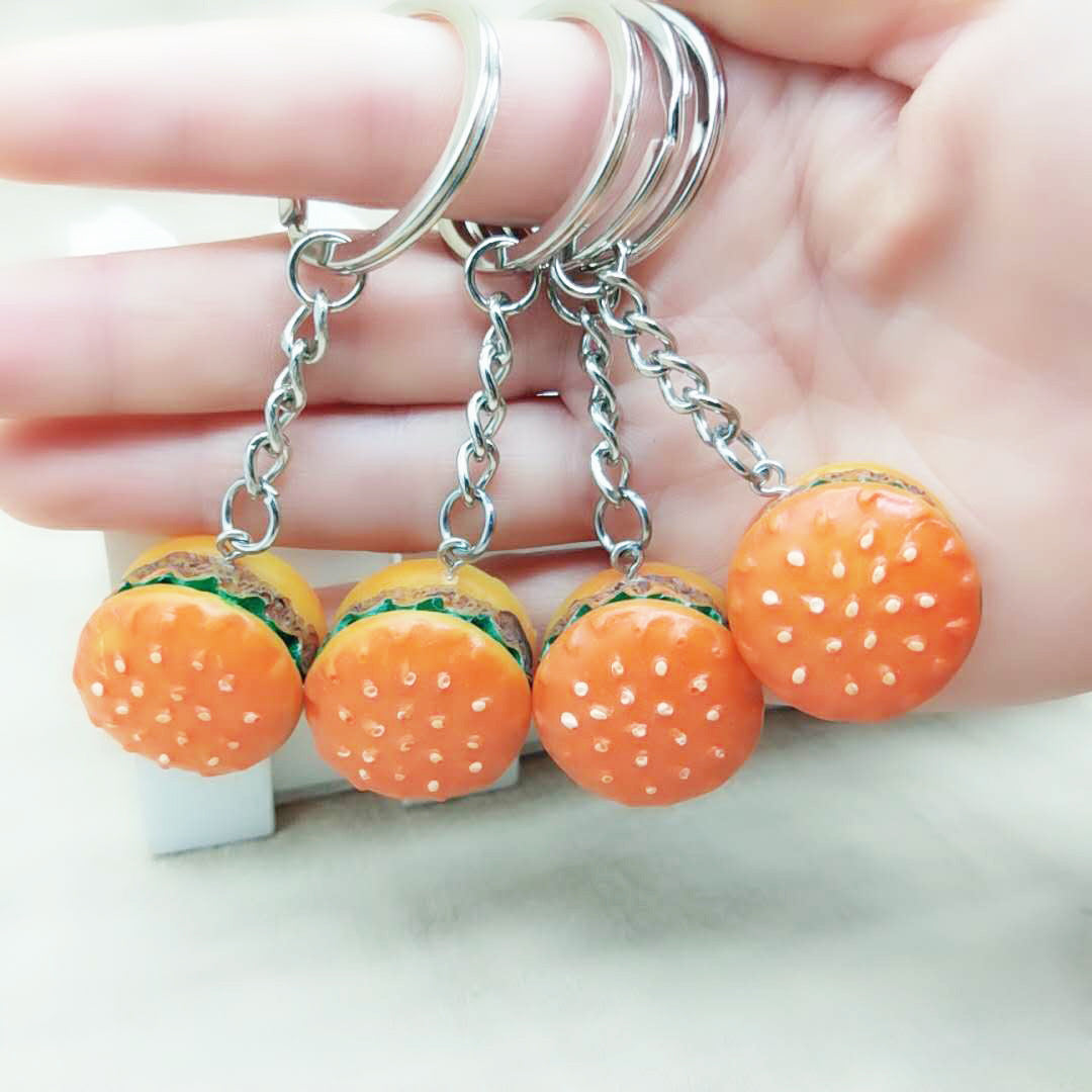 Resin Hamburg Food Keychain Glossy Mini Burger Charm 3