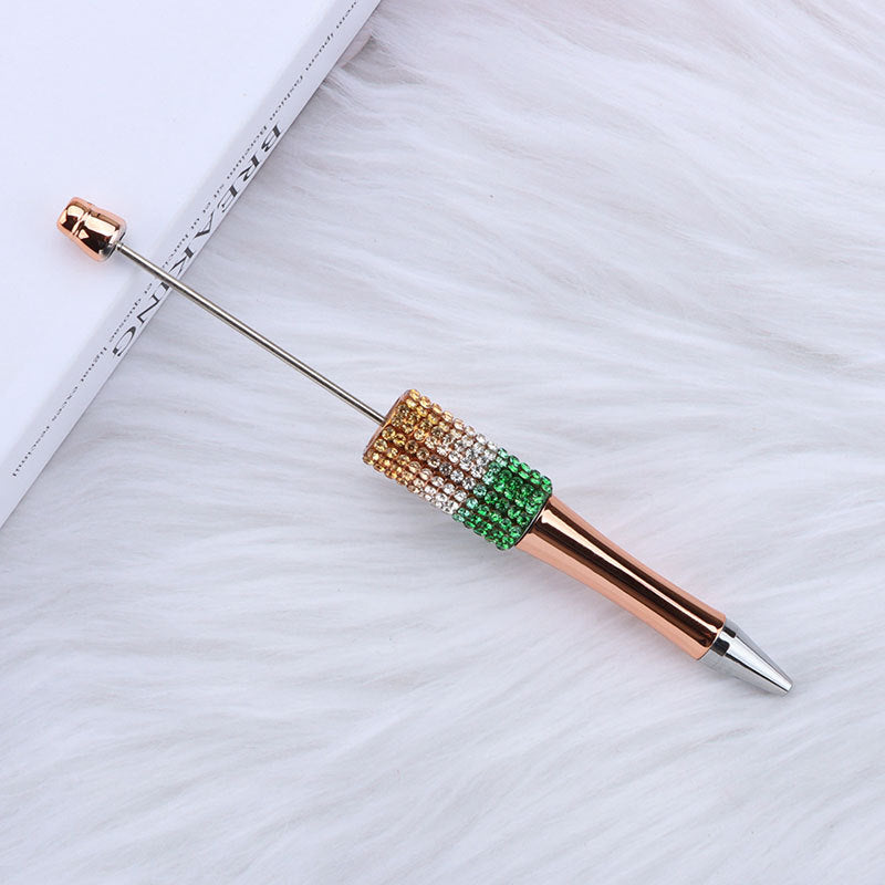 Beadable Pen with Rhinestone Grip and Decorative Cap Multiple Colors 8