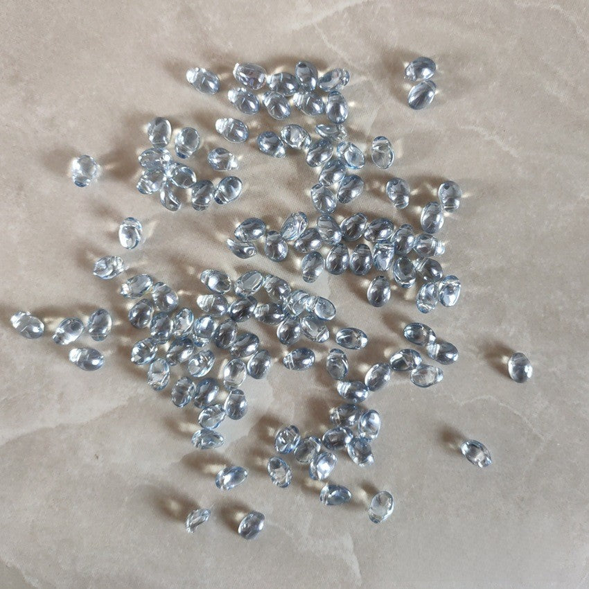 Czech Glass Teardrop Shaped Beads 6x8mm Iridescent Finish 2pcs 11